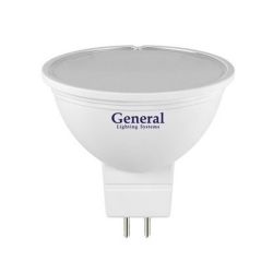 Лампа светодиод точечная MR16   8.0Вт, 220В, GU5.3, холод (6500К)  GENERAL