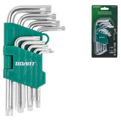 Набор ключей имбусовых, короткие TORX T10-T50мм, 9шт  ВОЛАТ