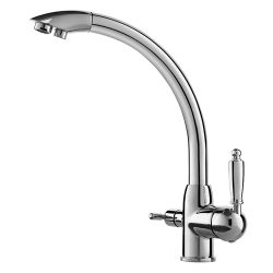 Смеситель для кухни 35 карт.  LEDEME  с бок. ручкой, вых для питьевой воды