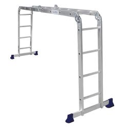Лестница трансформер, высота 4,66м, 4 колена по 4 ступени  АЛЮМЕТ