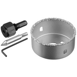 Коронка-чашка с карбид-вольфрам. крошкой  d - 64мм  h - 25мм в сборе  ЗУБР