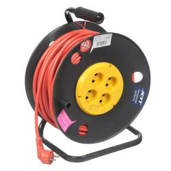 Удлинитель 4 местный 50 метров на мет. стойке 16А, б/з (ПВС 2*2,5)  ДЖЕТ