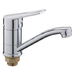 Смеситель для кухни кор. нос 40 карт.  LEDEME  на гайке