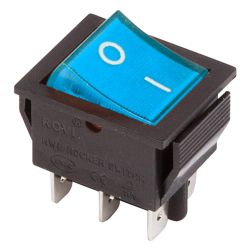 Выключатель клавишный 250В 15А (6с) ON-ON с подсветкой (RWB-506; SC-767) син. Rexant