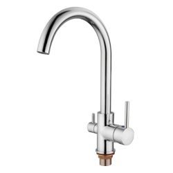 Смеситель для кухни 35 карт.  LEDEME  с бок. ручкой, вых для питьевой воды