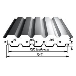Профнастил   44 оцинк 0,70х1047мм