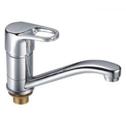 Смеситель для кухни кор. нос 40 карт.  LEDEME  на гайке