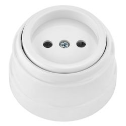 Розетка 1-ая о/п б/з Bylectrica Ретро белый