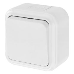 Выключатель 1кл.о/п  ПРАЛЕСКА Аква белый  BYLECTRICA IP54