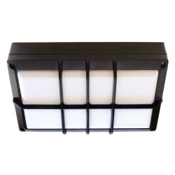 Светильник B4158S 2*GX53 IP65 влагозащ.матов.прямоуг.решетка черн.алюм. ECOLA