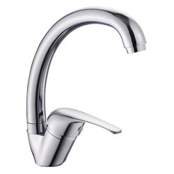 Смеситель для кухни 35 карт.  АНТЕЙ АЛЬФА  с бок. ручкой, R-излив, на гайке