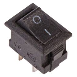 Выключатель клавишный 250V 3А (2с) ON-OFF черный Micro (RWB-101) Rexant