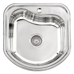 Мойка нерж врезная 490 х 480 х 180мм 0,8 выпуск 3 1/2"  LEDEME