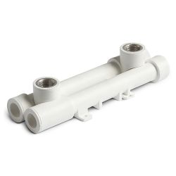 Комплект настенный для смесителя проходной  20 - 1/2" ВР PPR белый  PRO AQUA