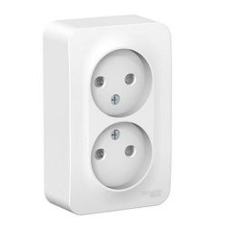 Розетка 2-ая о/п б/з изол.пластина SCHNEIDER ELECTRIC BLANCA Белый