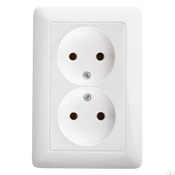 Розетка 2-ая с/п б/з SCHNEIDER ELECTRIC Хит белый