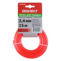 Леска для триммера 2,4мм, 15м (квадрат)  ВОЛАТ