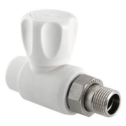 Вентиль для радиатора прямой 25 - 1/2" НР PPR белый  