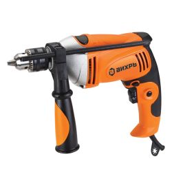 Дрель ударная  ВИХРЬ ДУ-1100 (мощ.1100Вт,1скорость,регул.об.,макс.диаметр сверл.25мм)  