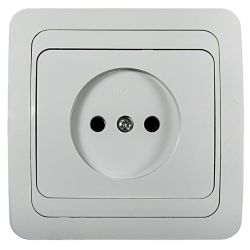 Розетка 1-ая с/п б/з CLASSICO ASD белый