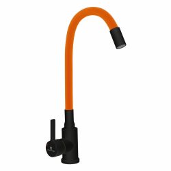 Смеситель для кухни 35 карт.  GOTA ROCIO BLACK&WHITE, черный/оранжевый