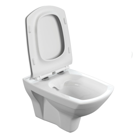 Унитаз подвесной белый CARINA безободковый сиденье дюропласт, микролифт 350х345х535  CERSANIT