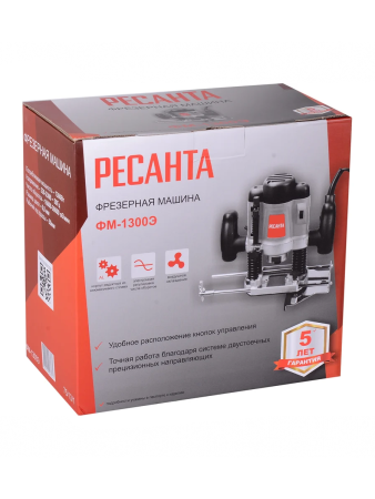 Фрезер ручной  РЕСАНТА ФМ-1300Э (1300 Вт, цанга 8мм, ход 50мм, 3,7кг.)
