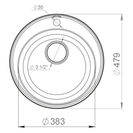 Мойка кварцевый песок накладная 479 х 180мм круглая терракот RUND  EWIGSTEIN