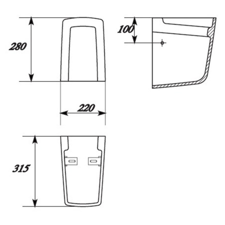 Полупьедестал белый CARINA  CERSANIT