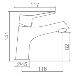 Смеситель для умывальника 25 карт.  LEDEME  черный