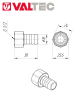 Переход для р.шл.    1/2"г - 16 ник  VALTEC