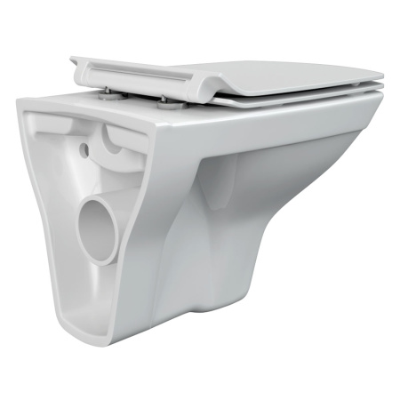 Унитаз подвесной белый CARINA безободковый сиденье дюропласт, микролифт 350х345х535  CERSANIT