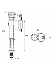 Клапан для унитаза 1/2" пластик IDDIS н/п