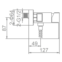 Смеситель для душа 35 карт.  LEDEME  нерж, сатин