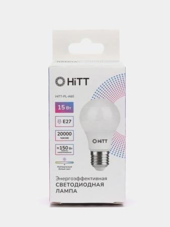 Лампа светодиод 15Вт, 220В, Е27, холод (6500К)  HiTT