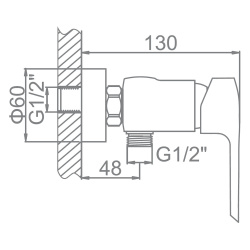 Смеситель для душа 35 карт.  LEDEME