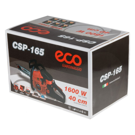 Бензопила  ECO CSP-165  (1.6кВт/2.1л.с, шина 16", цепь 3/8", 1.3мм, 57зв, 6.0кг)