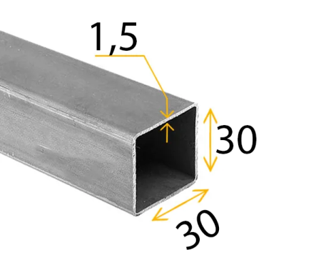Труба проф   30х  30х  1,5мм  ГОСТ 8639-82