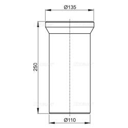 Труба фановая 110 прямая 250мм  ALCAPLAST