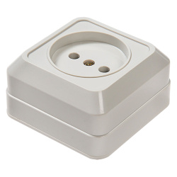 Розетка 1-ая о/п б/з BOLLETO белый  IN HOME