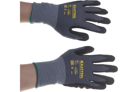 Перчатки эластичные с пенным покрытием  KRAFTOOL Expert, L