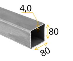 Труба проф   80х  80х  4,0мм  ГОСТ 8639-82