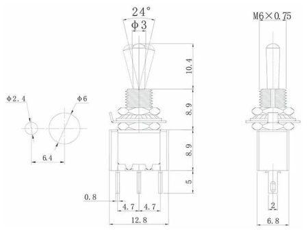 Тумблер однополюсный Micro 250В 3А MTS-103  REXANT