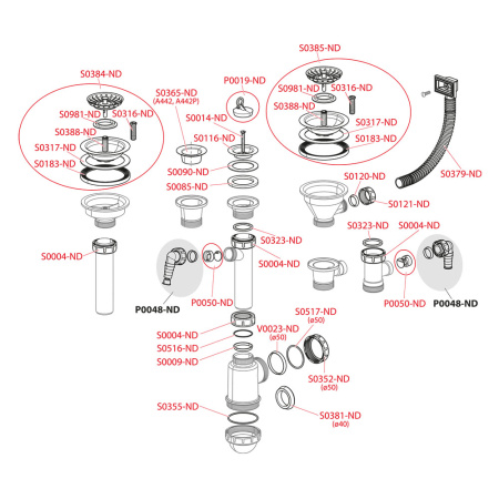 Сифон 3 1/2"  ALCAPLAST нерж. с переливом