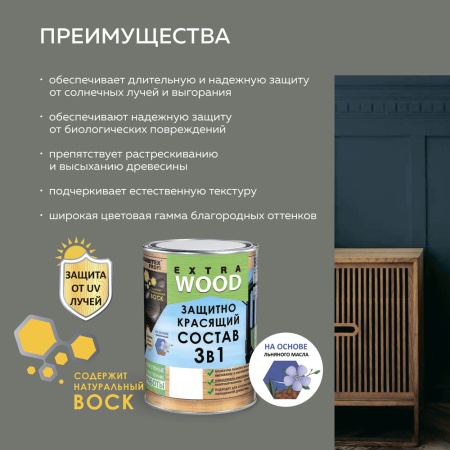 Состав защитный ваниль   0,8л  FARBITEX PROFI wood EXTRA