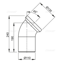 Труба фановая 110х45*  ALCAPLAST 