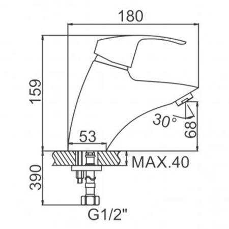 Смеситель для умывальника 35 карт.  LEDEME