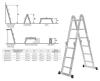Лестница трансформер, высота 3,60м, 4 колена по 3 ступени  STARTUL