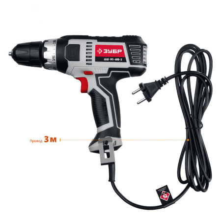 Дрель-шуруповерт ЗУБР ДШ-М1-400-2 (400Вт,0-1800об/мин,1,8кг)
