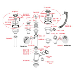 Выпуск 1 1/2 нерж. с носом, пробкой  ALCAPLAST
